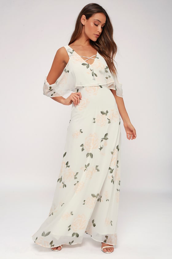 The Very Thought of You White Floral Print Maxi Dress 4