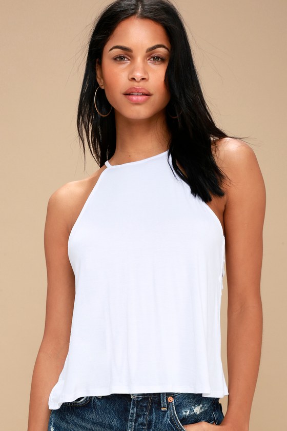 white halter tank