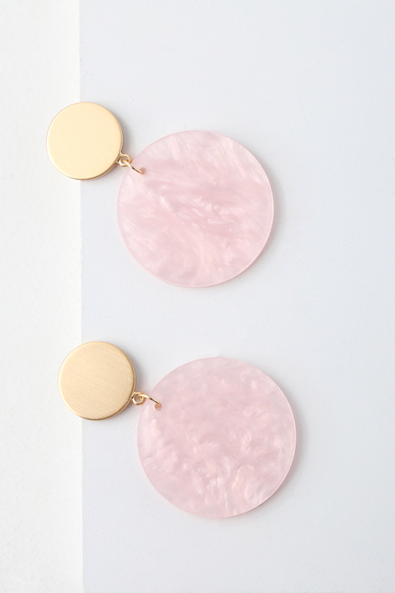 Round and Round Gold and Pink Earrings 2