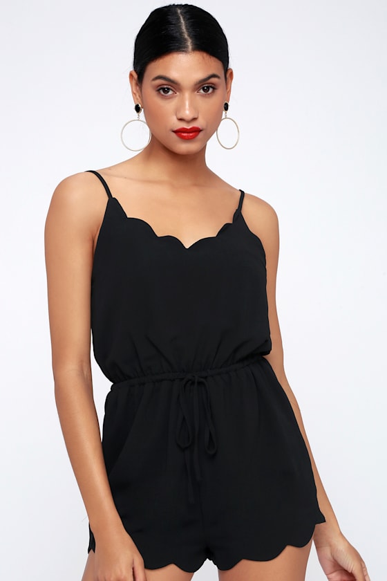 Studded Romper - Black
