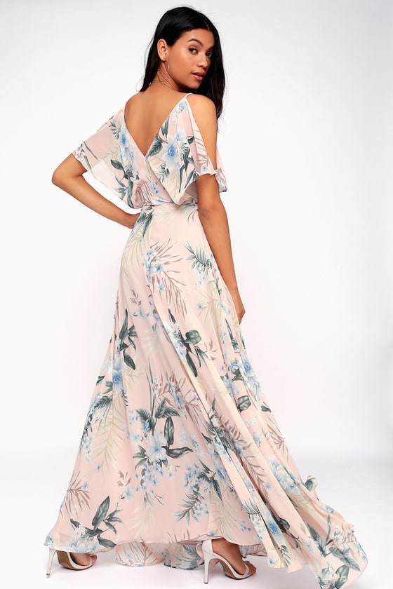 Blush cold shoulder maxi best sale dress