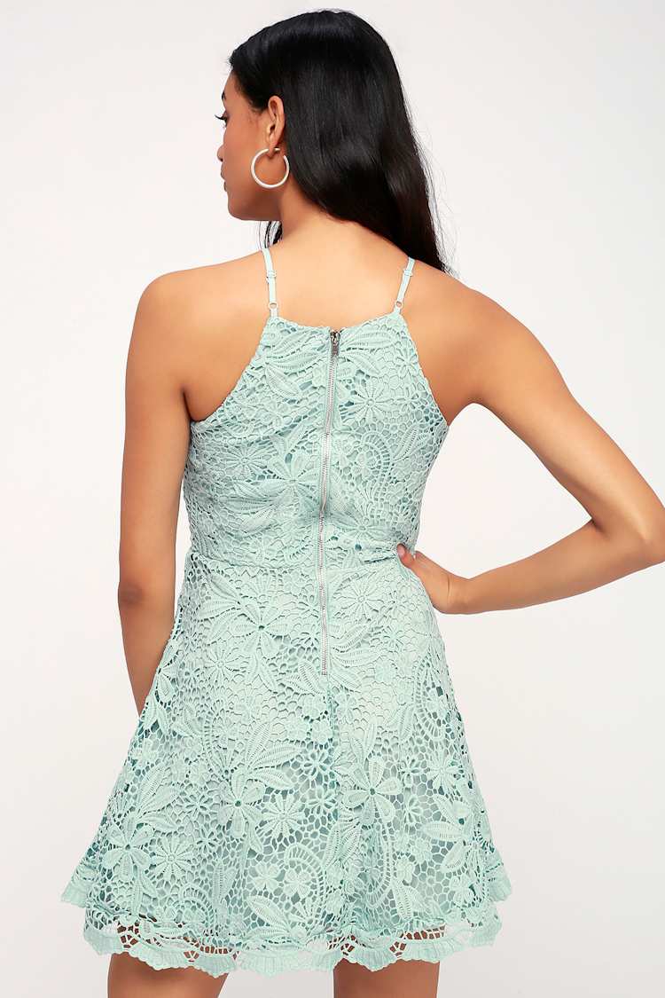Cute Lace Dress - Mint Blue Dress - Mint Skater Dress - Lulus