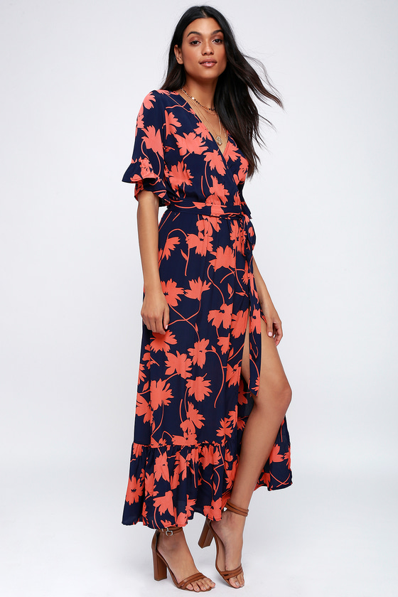 Lucy Love Enchanted Dress - Navy Blue Floral Print Dress - Lulus