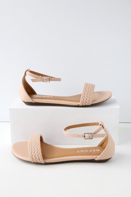 LEILA NUDE ANKLE STRAP SANDALS