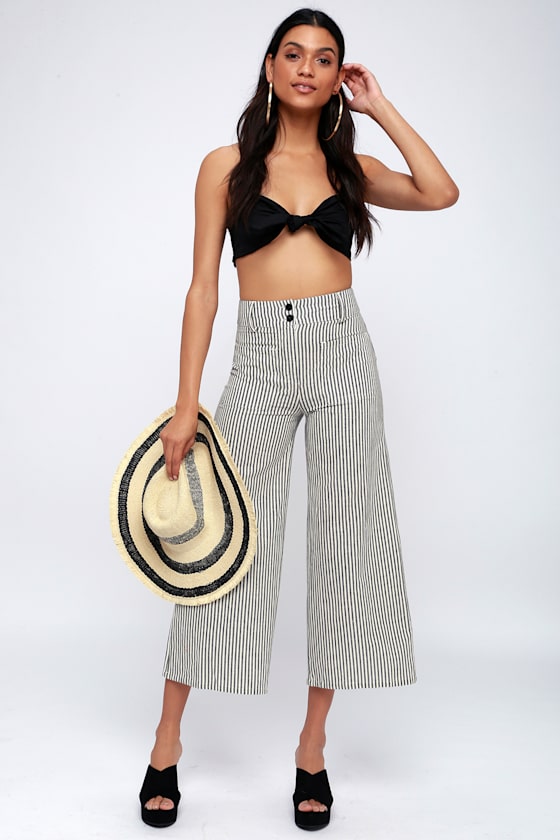 Billabong Back It - Cream Striped Pants 