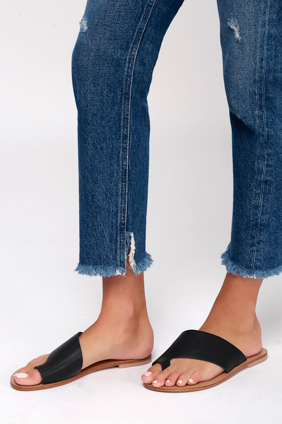 Glory Black Slide Sandals 5
