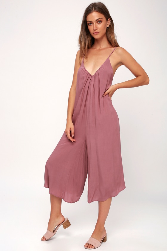 Cute Mauve Jumpsuit - Culotte Jumpsuit - Casual Jumpsuit - Lulus