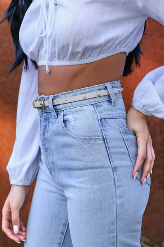 Classy Cool Beige Pearl Belt 1