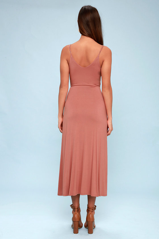 Chic Blush Pink Dress Midi Dress Sleeveless Dress Lulus