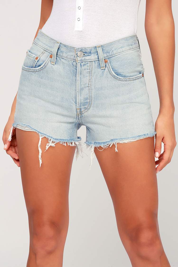 Levi's 501 Shorts - Light Wash Shorts - Cutoff Shorts - Lulus