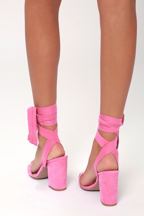 lulus alta orchid suede lace up heels