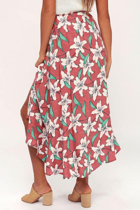 Kalani Rusty Rose Floral Print Maxi Skirt 2