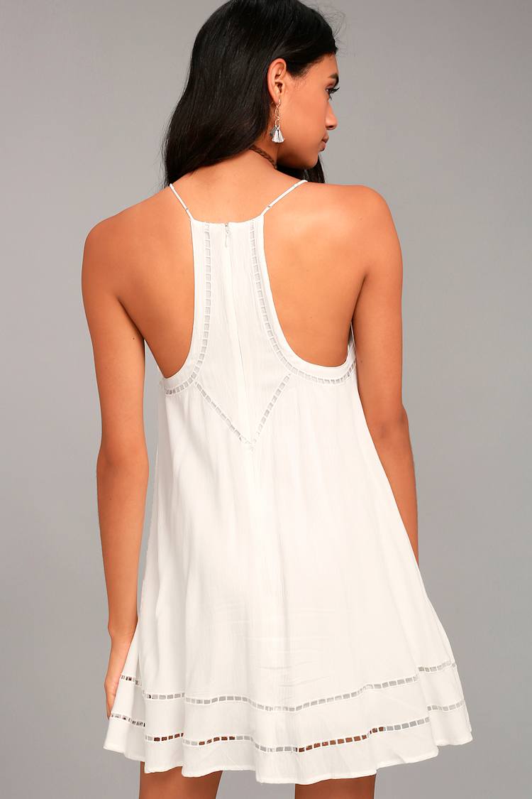 white embroidered swing dress White Mexican Print Swing Dress → Juliet Dunn London