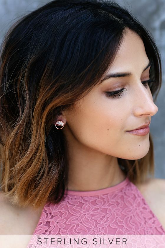 Christiana Rose Gold Rhinestone Earrings 1