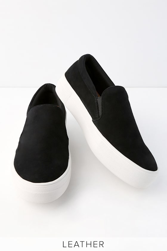 Gills Black Suede Leather Flatform Sneakers 1