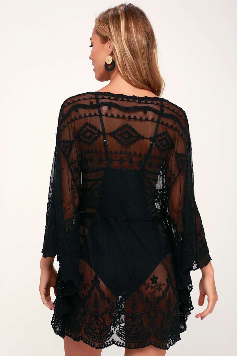 black lace cover up for dress