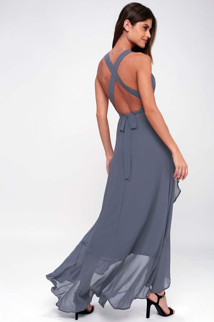 denim high low dress Supima Pleated Denim Dress With Sculpted Bodice main image 1