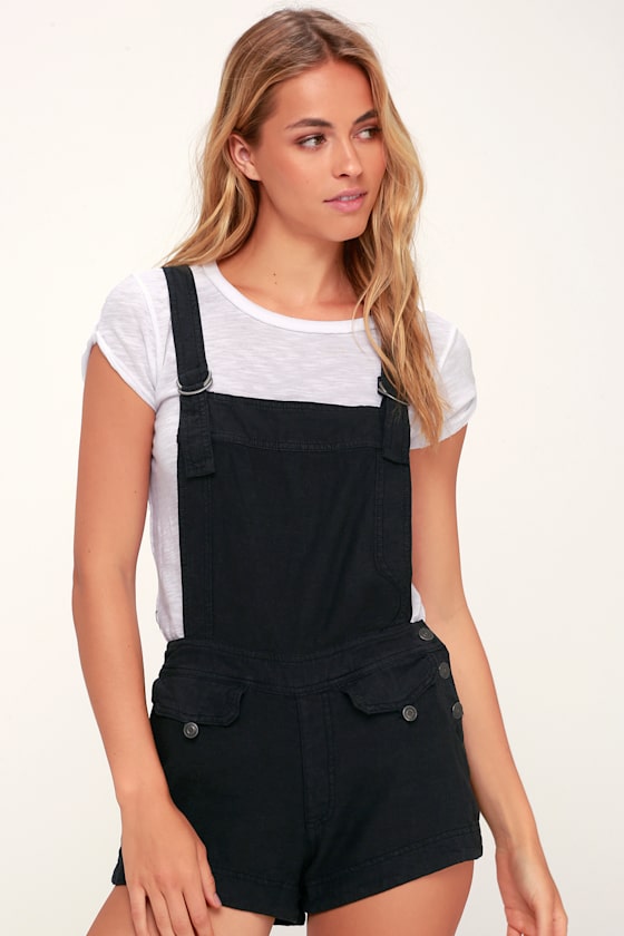 Free People Expedition One Piece Black Short Overalls Lulus