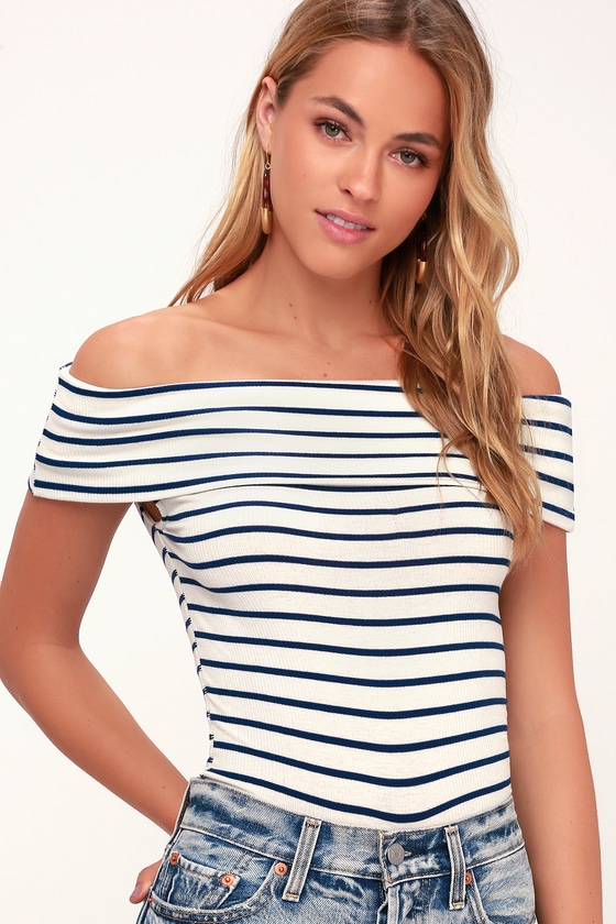 Free People Melbourne - White Striped Top - OTS Top - Lulus