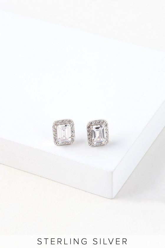 Mademoiselle Sterling Silver Rhinestone Earrings 2