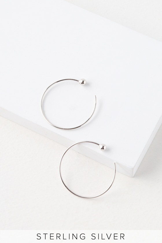 Chic Sterling Silver Hoop Earrings Threader Hoop Earrings Lulus