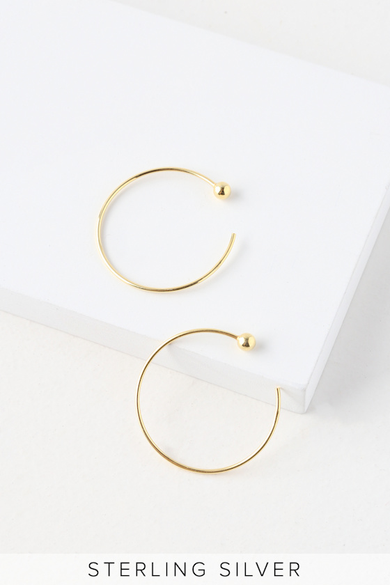 Chic Gold Hoop Earrings Gold Threader Hoop Earrings Lulus