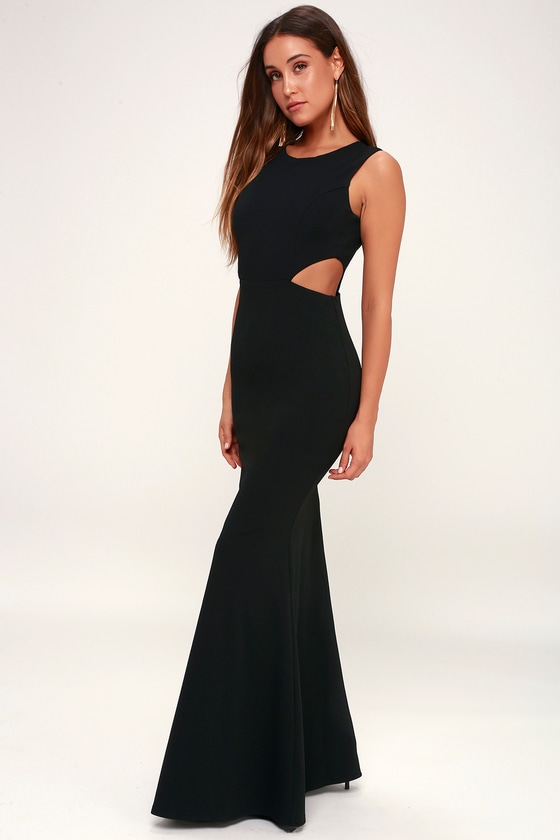 black cut out gown
