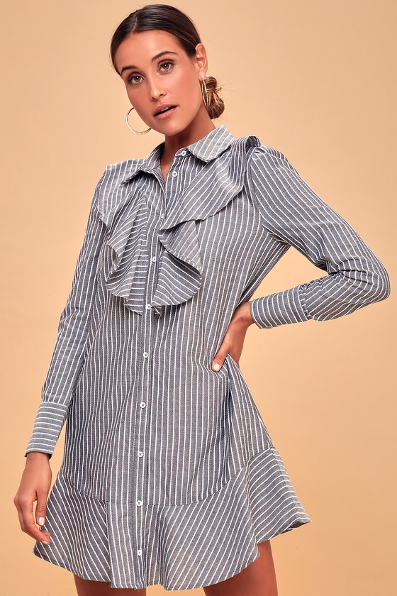 ruffle shirt dress