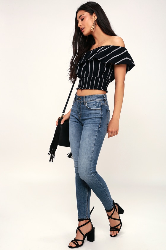Cool Medium Wash Jeans - High-Waisted Jeans - Skinny Jeans - Lulus
