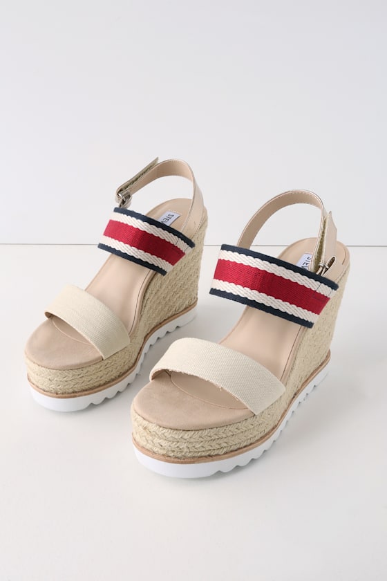 Verdes White Multi Espadrille Wedges 1
