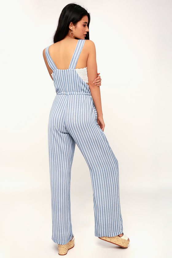 Lucy Love Portofino - Blue and White Overalls - Striped Overalls
