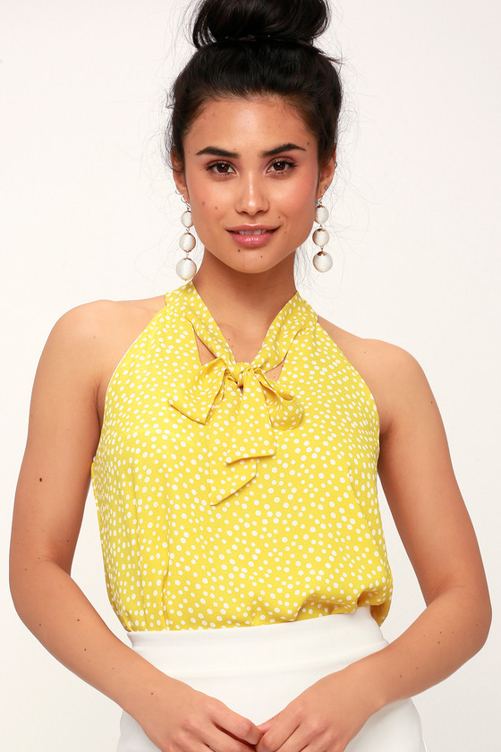 yellow polka dot pants
