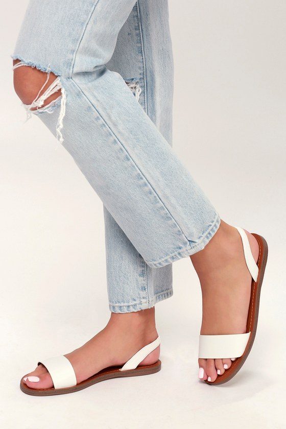 new look white sandals flat