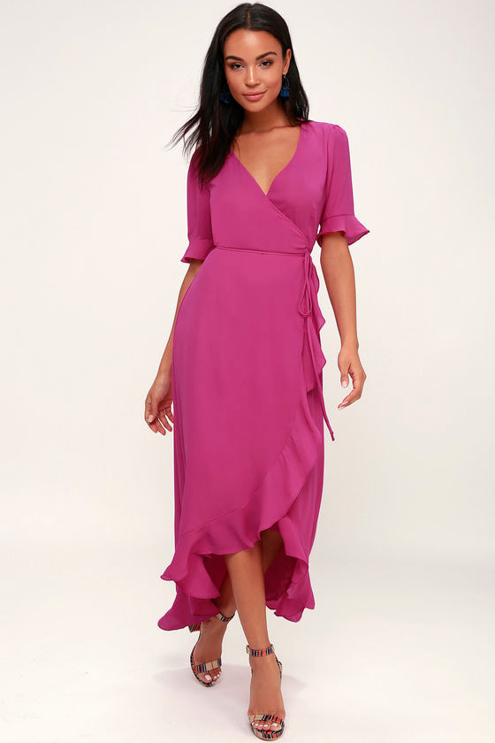 Magenta Wrap Dress Top Sellers, UP TO 65% OFF | www.editorialelpirata.com