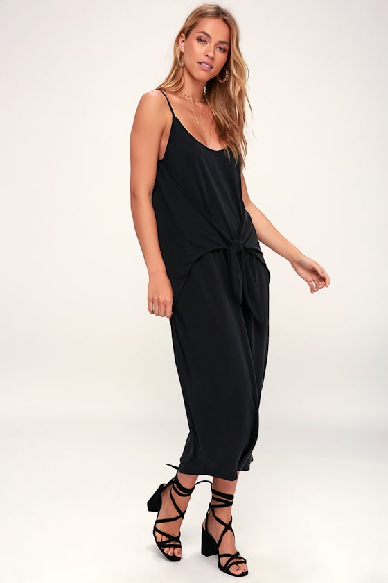 Johan Washed Black Tying Midi Dress 3