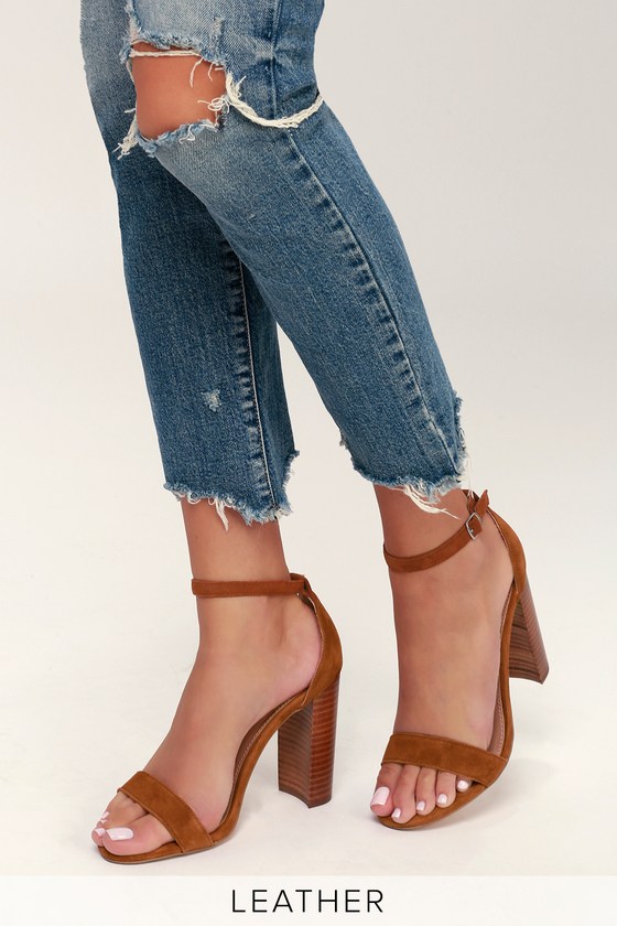 chestnut suede heels