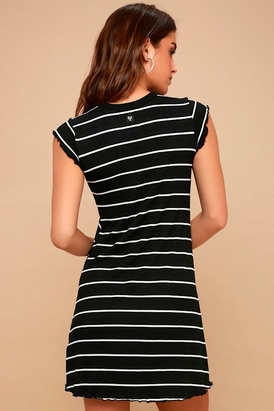 billabong black and white striped dress