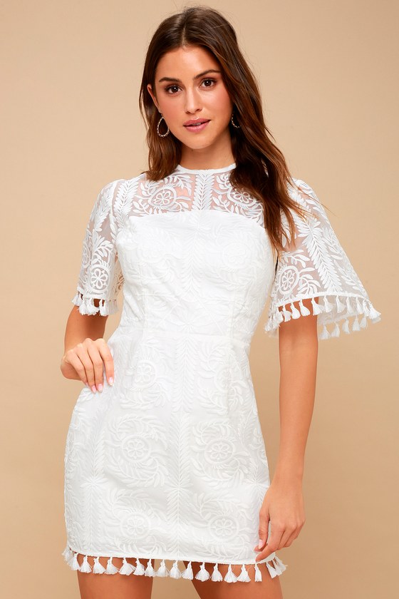 White Embroidered Dress