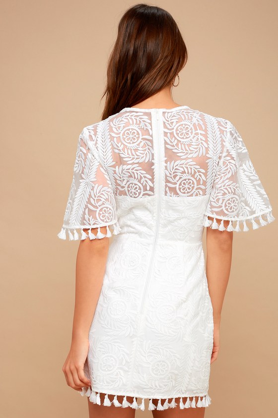 Finders Keepers Spectrum Dress - White Embroidered Dress