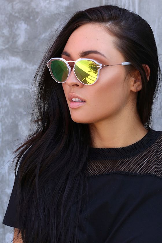Model Behavior White and Pink Mirrored Sunglasses 5