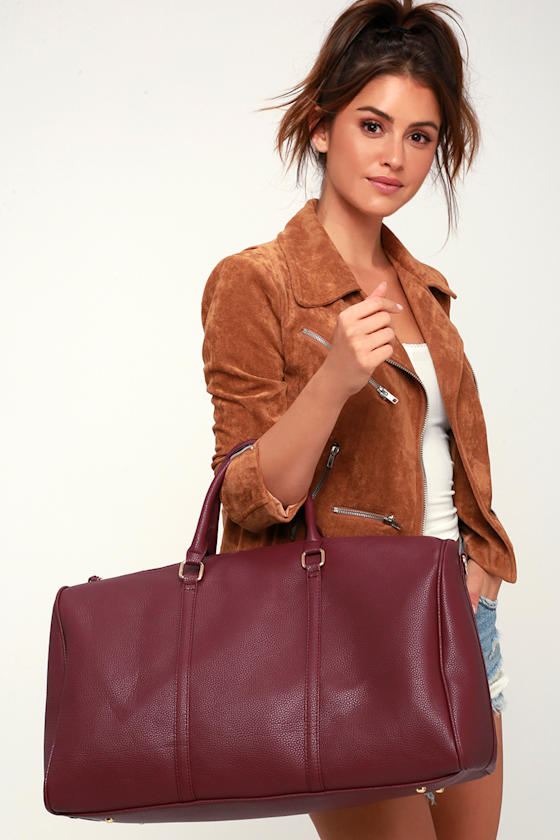 Stay the Night Burgundy Weekender Bag 1