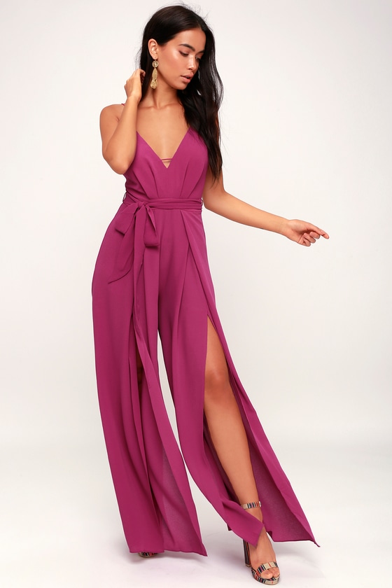 K'Mich Weddings - wedding planning - bridesmaids dresses - HYPE DREAM MAGENTA BACKLESS WIDE-LEG JUMPSUIT - lulus