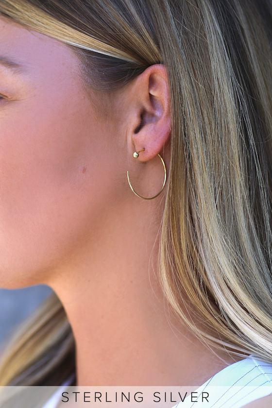 Chic Gold Hoop Earrings Gold Threader Hoop Earrings