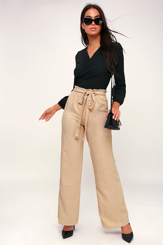 Vacay All Day Tan Wide-Leg Pants 1