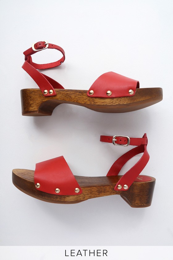 lulus willy cognac leather open toe clog sandals