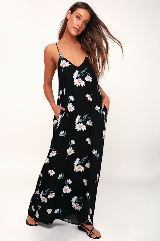 Yours Tulle Black Daisy Print Maxi Dress 1