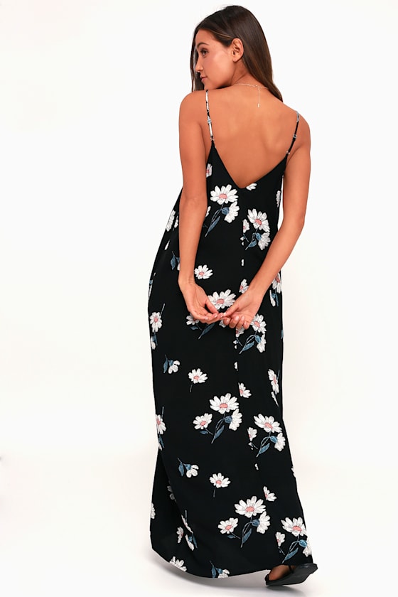 Yours Tulle Black Daisy Print Maxi Dress 3