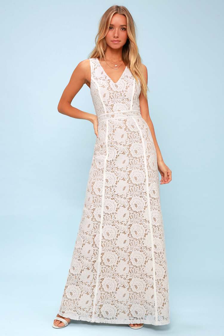 Stunning White Lace Dress - White Dress -White Lace Maxi Dress - Lulus Stunning White Lace Dress - White Dress -White Lace Maxi Dress - Lulus