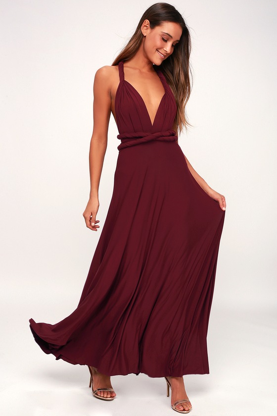 burgundy gowns