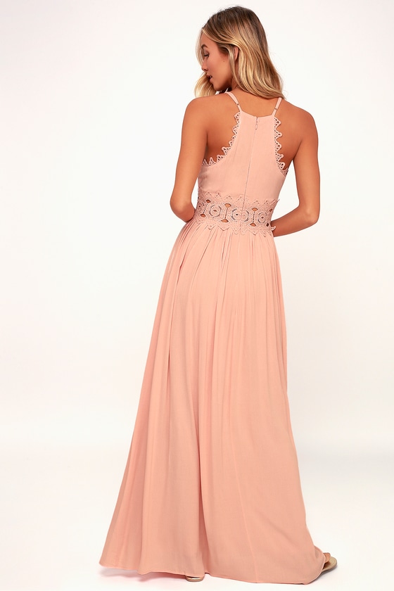 blush maxi gown